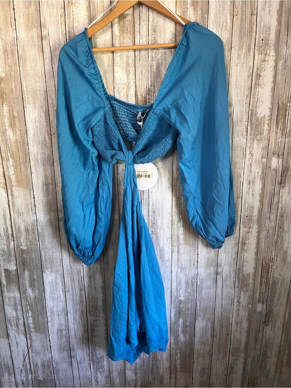 Princess Polly Dainton Romper Size 2 Blue Cutout Puff Sleeve NWT - Picture 2 of 8